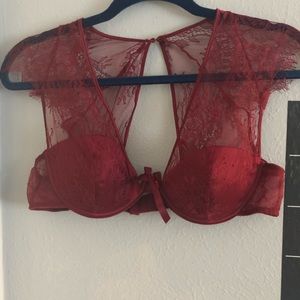 Red lace bra